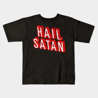 HAIL SATAN - Typography Design Kids T-Shirt